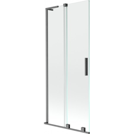 Mexen Velar L 2-delige verschuifbare badwand 80 x 150 cm, transparant, geborsteld geweergrijs - 896-080-003-01-66