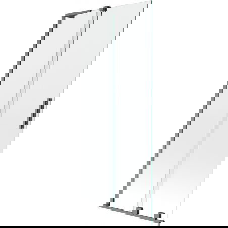 Mexen Velar L drsna dvokrila kopalniška pregrada 80 x 150 cm, prozorna, brušeno siva - 896-080-003-01-66