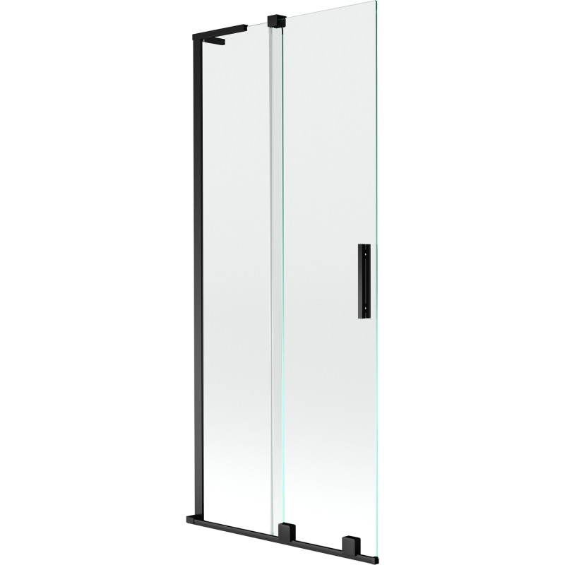 Mexen Velar L 2-wing retractable bath screen 80 x 150 cm, transparent, black - 896-080-003-01-70