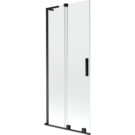 Mexen Velar L 2-wing retractable bath screen 80 x 150 cm, transparent, black - 896-080-003-01-70