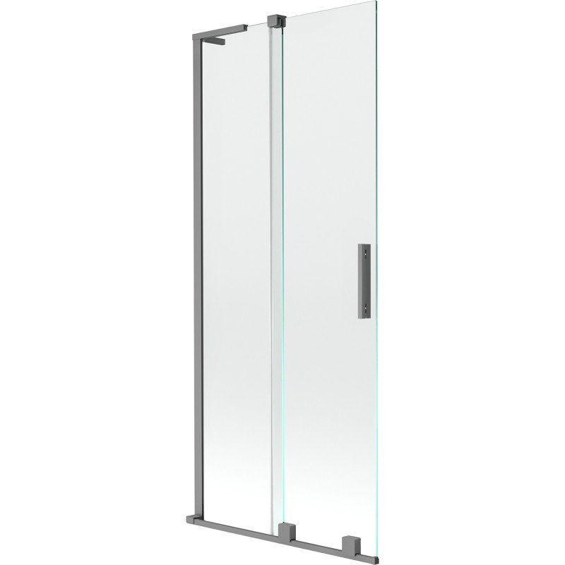Mexen Velar L 2-osaline vanniekraan, libistatav, 80 x 150 cm, läbipaistev, gun metal - 896-080-003-01-95