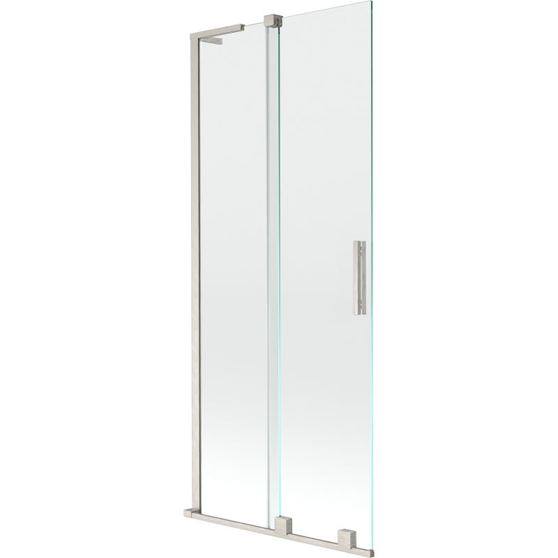 Mexen Velar L Badewannenwand 2-flügelig verschiebbar 80 x 150 cm, transparent, gebürsteter Nickel - 896-080-003-01-97