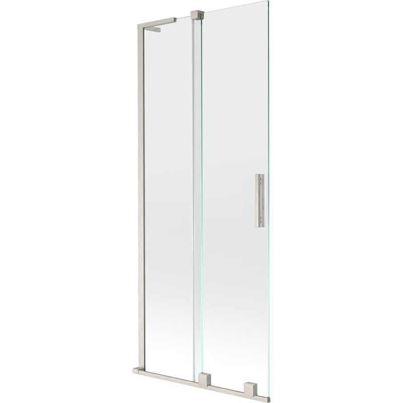 Mexen Velar L duschvägg 2-delad skjutbar 80 x 150 cm, transparent, borstad nickel - 896-080-003-01-97