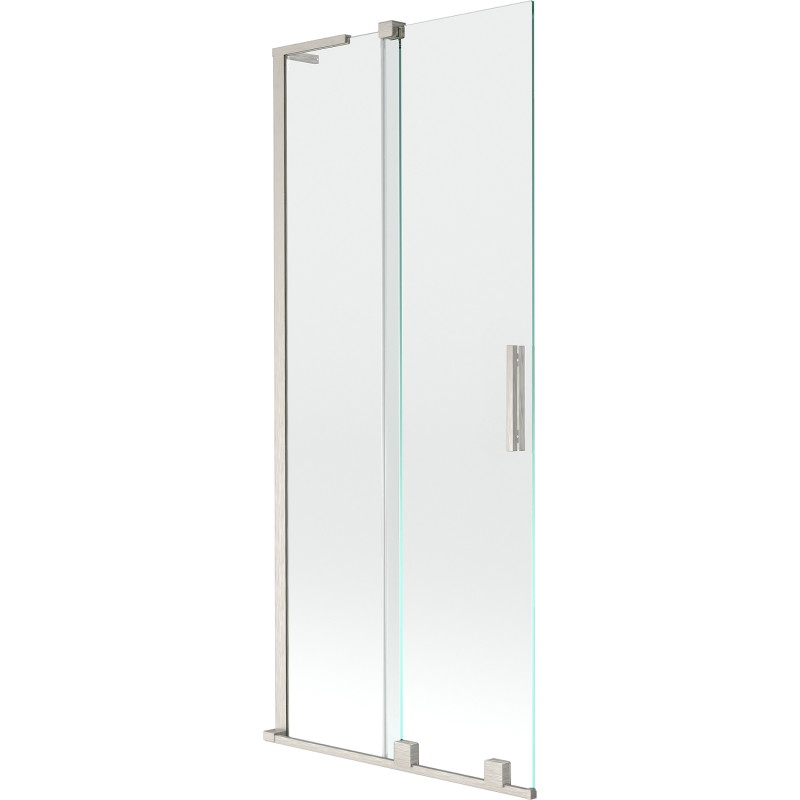 Mexen Velar L klizna za kadu, 2-krilna klizna 80 x 150 cm, prozirna, brušeni nikal - 896-080-003-01-97
