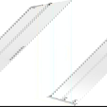Mexen Velar L Badewannenwand 2-flügelig verschiebbar 80 x 150 cm, transparent, gebürsteter Nickel - 896-080-003-01-97