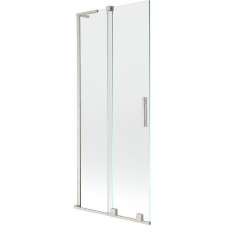 Mexen Velar L klizna za kadu, 2-krilna klizna 80 x 150 cm, prozirna, brušeni nikal - 896-080-003-01-97