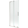Mexen Velar L klizna za kadu, 2-krilna klizna 80 x 150 cm, prozirna, brušeni nikal - 896-080-003-01-97