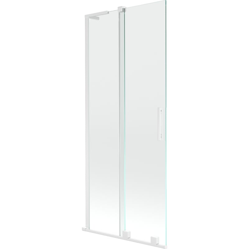 Mexen Velar L divisória de banho de 2 painéis deslizantes 85 x 150 cm, transparente, branco - 896-085-003-01-20