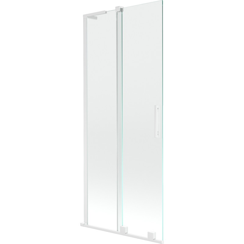 Mexen Velar L vannitoa vahesein 2-osaline lükanduks 85 x 150 cm, läbipaistev, valge - 896-085-003-01-20