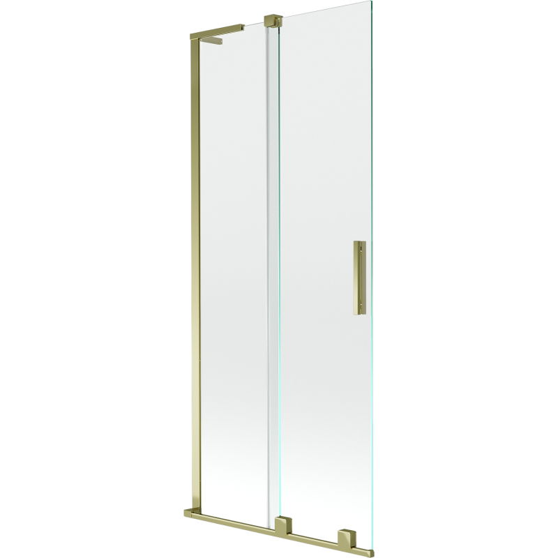 Mexen Velar L Badewannenabtrennung 2-flügelig verschiebbar 85 x 150 cm, transparent, gold - 896-085-003-01-50