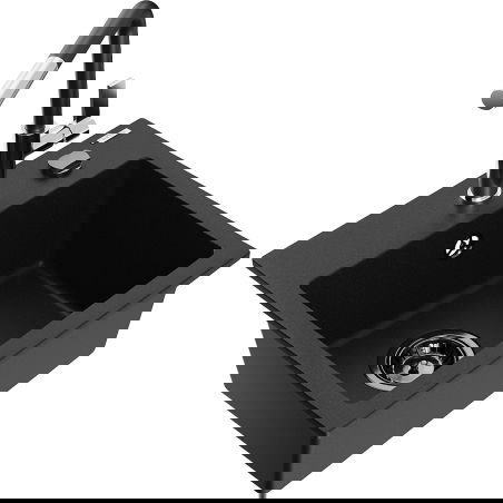 Mexen Milo Granit Verstoppt 1-Kummer mat Kichekraan Flora, schwaarz - 6505-77-670401-07-B