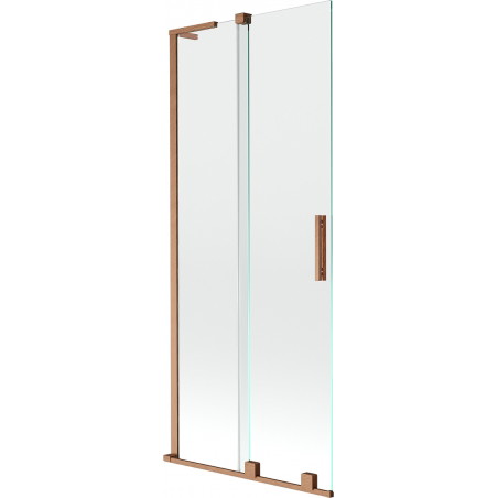 Mexen Velar L 2-panel slide bath screen 85 x 150 cm, transparent, brushed copper - 896-085-003-01-65