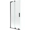 Mexen Velar L klizna pregrada za kadu s 2 klizna krila, 85 x 150 cm, prozirna, crna - 896-085-003-01-70