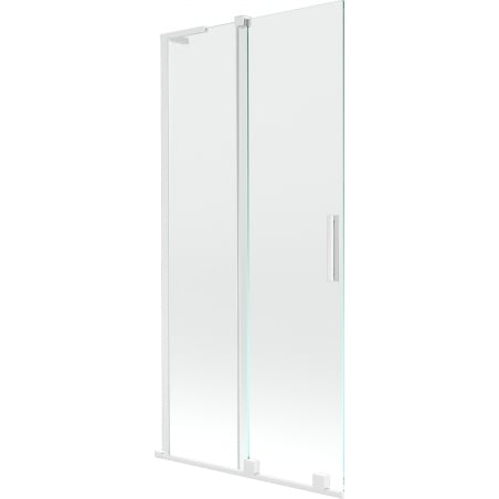 Mexen Velar L parawan nawannowy 2-skrzydłowy rozsuwany 90 x 150 cm, transparent, biały - 896-090-003-01-20