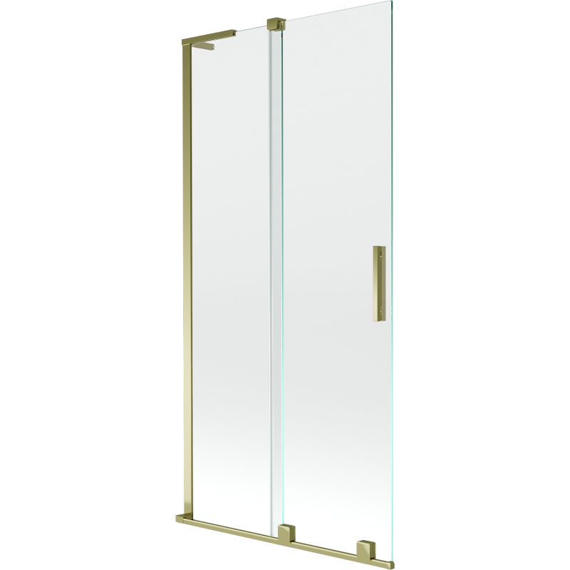 Mexen Velar L Badewannenpaneel, 2-teilig, verschiebbar, 90 x 150 cm, transparent, golden - 896-090-003-01-50