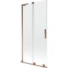 Mexen Velar L paroi de baignoire 2 volets coulissants 90 x 150 cm, transparent, or rose - 896-090-003-01-60