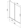 Mexen Velar L paroi de baignoire 2 volets coulissants 90 x 150 cm, transparent, or rose - 896-090-003-01-60