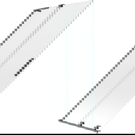 Mexen Velar L Badewannenwand 2-flügelig verschiebbar 90 x 150 cm, transparent, gebürstet gun gray - 896-090-003-01-66