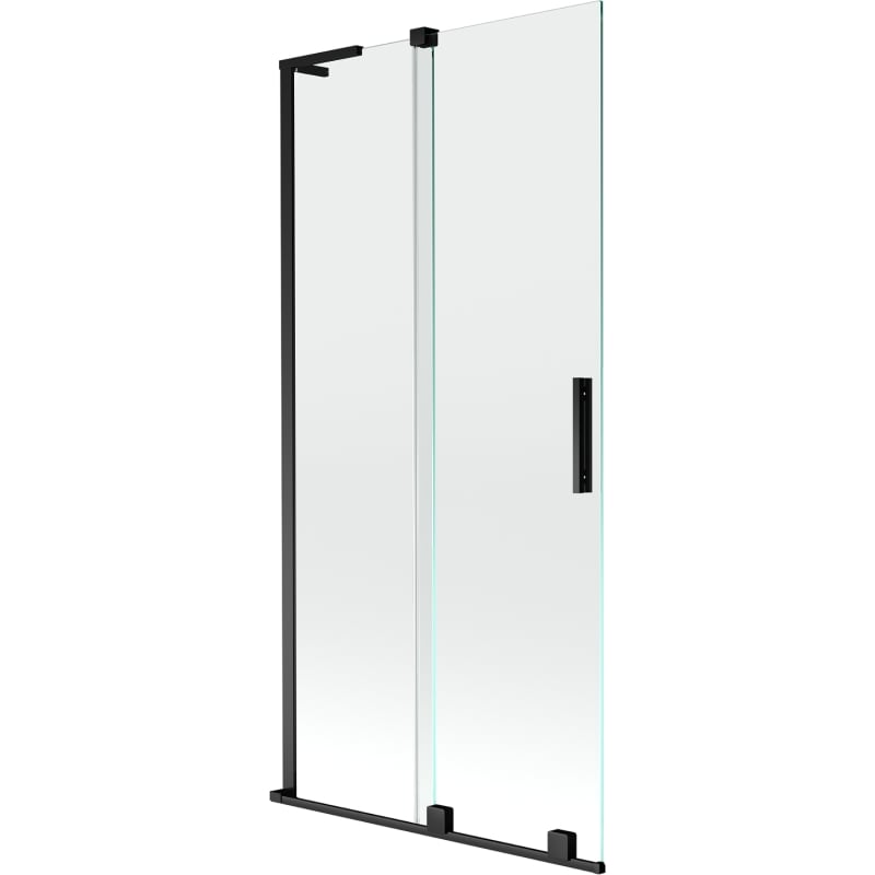 Mexen Velar L klizni paravan za tuš kadu s 2 krila 90 x 150 cm, proziran, crni - 896-090-003-01-70