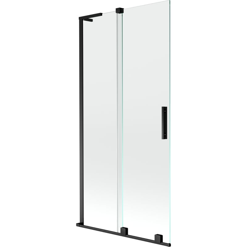 Mexen Velar L sliding bath screen 2-panel 90 x 150 cm, transparent, black - 896-090-003-01-70