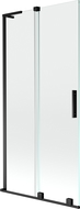 Mexen Velar L paravento da vasca da bagno scorrevole a 2 ante 90 x 150 cm, trasparente, nero - 896-090-003-01-70