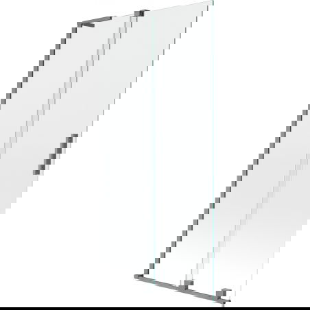 Mexen Velar L zwee-deeleg ofklappbare Badduschwand 90 x 150 cm, transparent, Grafitmetall - 896-090-003-01-95