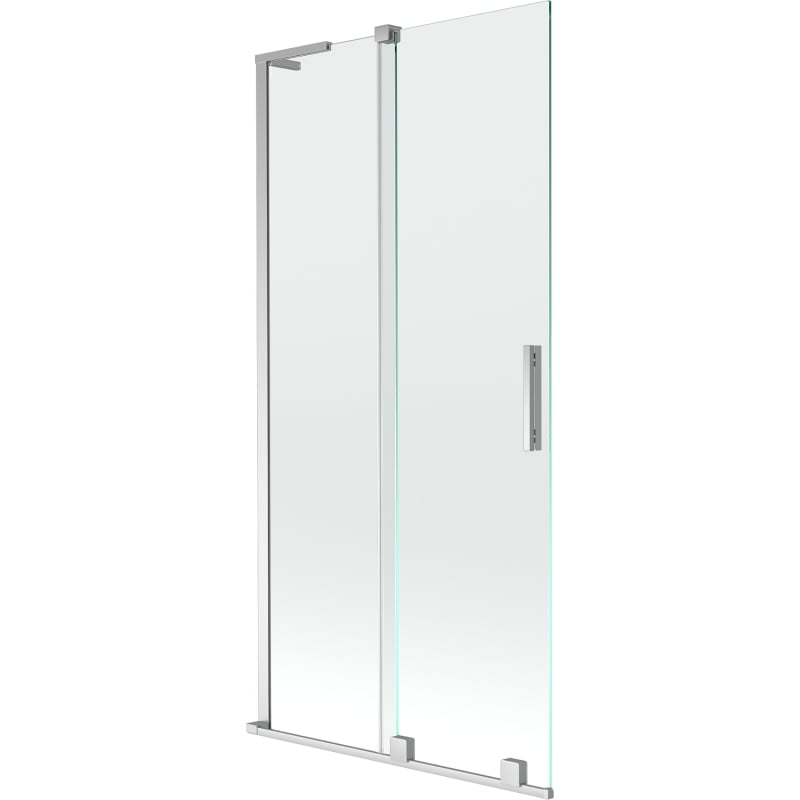 Mexen Velar L Badewannenfaltwand 2-flügelig verschiebbar 95 x 150 cm, transparent, Chrom - 896-095-003-01-01