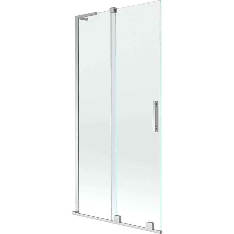 Mexen Velar L badwand 2-delige schuifbare 95 x 150 cm, transparant, chroom - 896-095-003-01-01