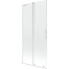 Mexen Velar L vanni ekraan 2-tiivaline liuguks 95 x 150 cm, läbipaistev, valge - 896-095-003-01-20