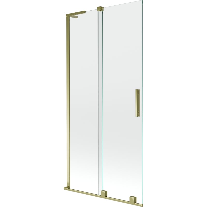 Mexen Velar L Skjutbar duschvägg med 2 paneler 95 x 150 cm, transparent, guld - 896-095-003-01-50