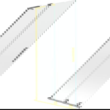 Mexen Velar L Badewannenwand 2-flügelig verschiebbar 95 x 150 cm, transparent, gold - 896-095-003-01-50