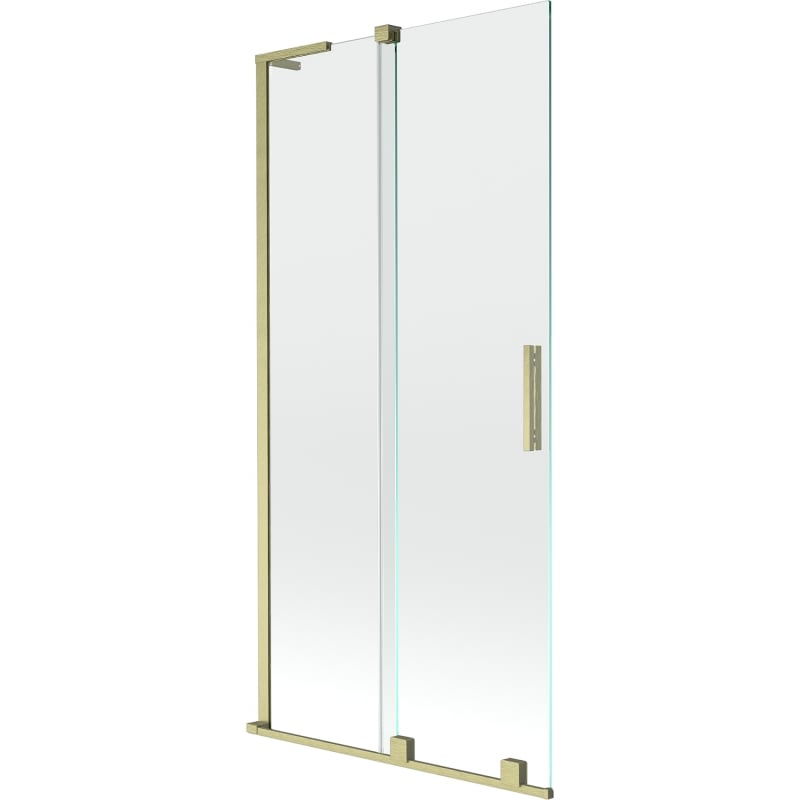 Mexen Velar L painel de banheira deslizante de 2 painéis 95 x 150 cm, transparente, dourado escovado - 896-095-003-01-55