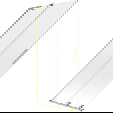 Mexen Velar L Badewannenabtrennung, 2-flügelig, verschiebbar, 95 x 150 cm, transparent, gebürstet gold - 896-095-003-01-55