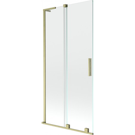 Mexen Velar L vannitoapaneel 2-osaline lükanduks 95 x 150 cm, läbipaistev, kuldne harjatud - 896-095-003-01-55