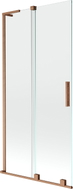 Mexen Velar L parawan nawannowy 2-skrzydłowy rozsuwany 95 x 150 cm, transparent, miedź szczotkowana - 896-095-003-01-65