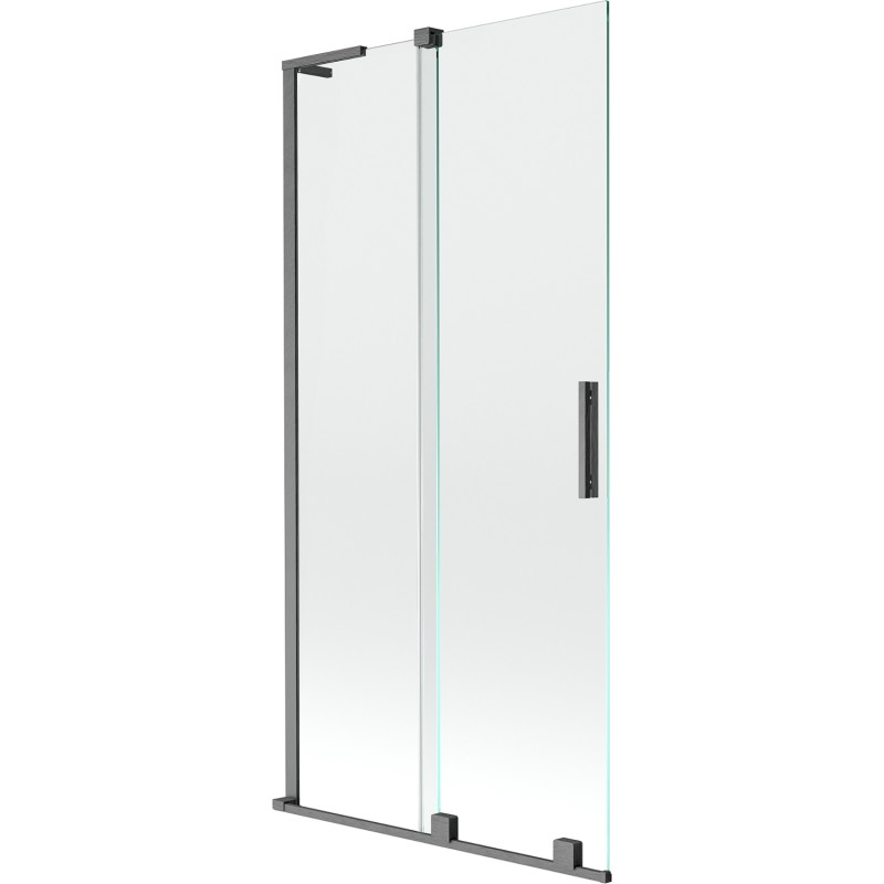 Mexen Velar L 2-osaline liuguks dušile 95 x 150 cm, läbipaistev, harjatud püssihall - 896-095-003-01-66