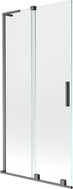Mexen Velar L 2-osaline liuguks dušile 95 x 150 cm, läbipaistev, harjatud püssihall - 896-095-003-01-66