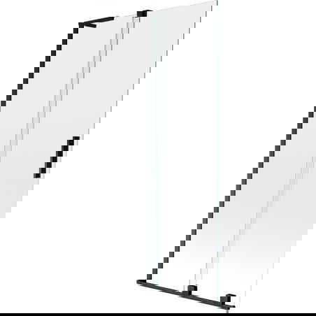 Mexen Velar L badwand scherm 2-delig schuifbaar 95 x 150 cm, transparant, zwart - 896-095-003-01-70