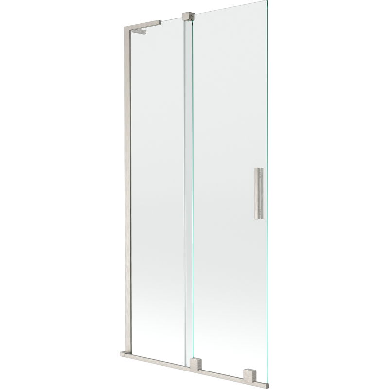 Mexen Velar L Badewannenfaltwand 2-flügelig verschiebbar 95 x 150 cm, transparent, gebürstetes Nickel - 896-095-003-01-97