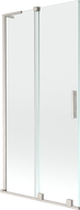 Mexen Velar L Badewannenfaltwand 2-flügelig verschiebbar 95 x 150 cm, transparent, gebürstetes Nickel - 896-095-003-01-97