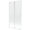 Mexen Velar L Klizni dvokrilni paravan za kadu 100 x 150 cm, proziran, bijeli - 896-100-003-01-20