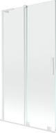 Mexen Velar L parawan nawannowy 2-skrzydłowy rozsuwany 100 x 150 cm, transparent, biały - 896-100-003-01-20