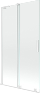 Mexen Velar L vannitoasirm 2-osaline, liigutatav 100 x 150 cm, läbipaistev, valge - 896-100-003-01-20