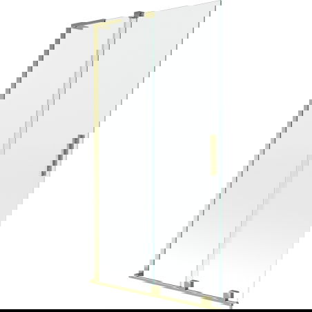 Mexen Velar L badwand scherm 2-delig schuifbaar 100 x 150 cm, transparant, goud - 896-100-003-01-50