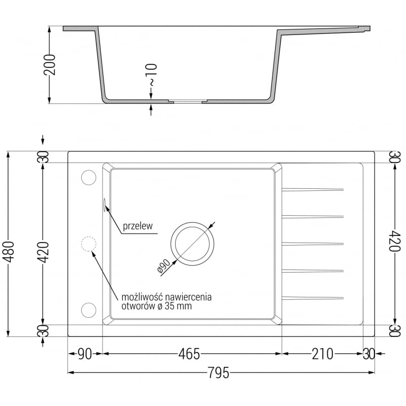 Mexen Elias granitdiskbänk med 1 fack, avrinning och köksblandare Flora, beige - 6511-69-670401-09
