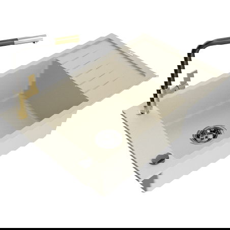 Mexen Elias granitene Spullstee mat enger Schoss a Kichendomm Flora, beige - 6511-69-670401-57-B