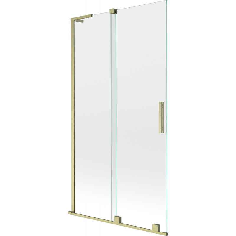 Mexen Velar L douchewand 2-delig schuifbaar 100 x 150 cm, transparant, goud geborsteld - 896-100-003-01-55