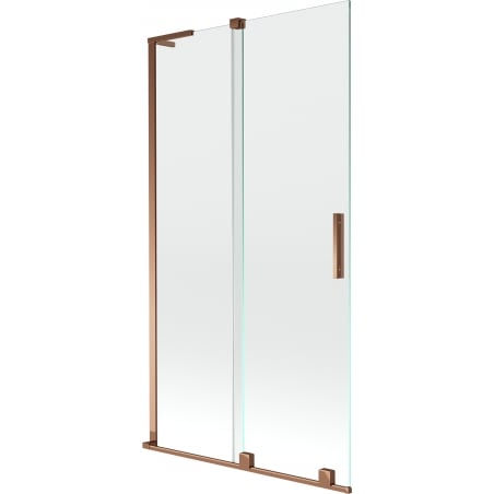 Mexen Velar L 2-krilni drsni zaslon za kad 100 x 150 cm, prozoren, rožnato zlato - 896-100-003-01-60