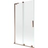 Mexen Velar L parawan nawannowy 2-skrzydłowy rozsuwany 100 x 150 cm, transparent, różowe złoto - 896-100-003-01-60