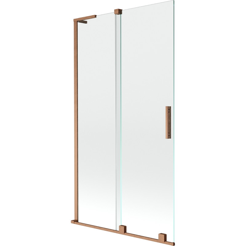Mexen Velar L vannitoa vahesein, kahe tiivaga lükanduks, 100 x 150 cm, läbipaistev, harjatud vask - 896-100-003-01-65